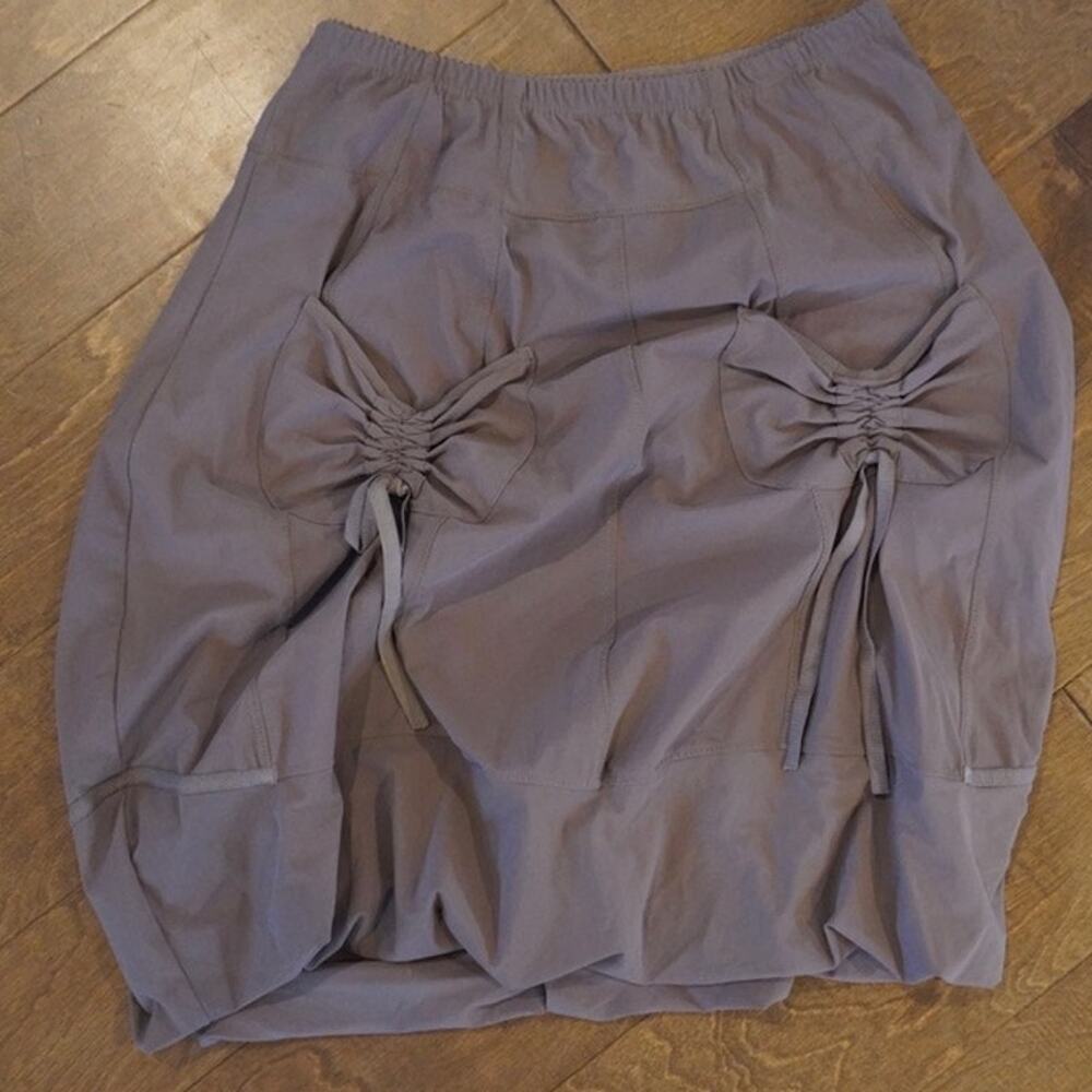 Porto Pull On Ruched Drawstring Ballon Elastic Waist Balloon Skirt Beige Size S